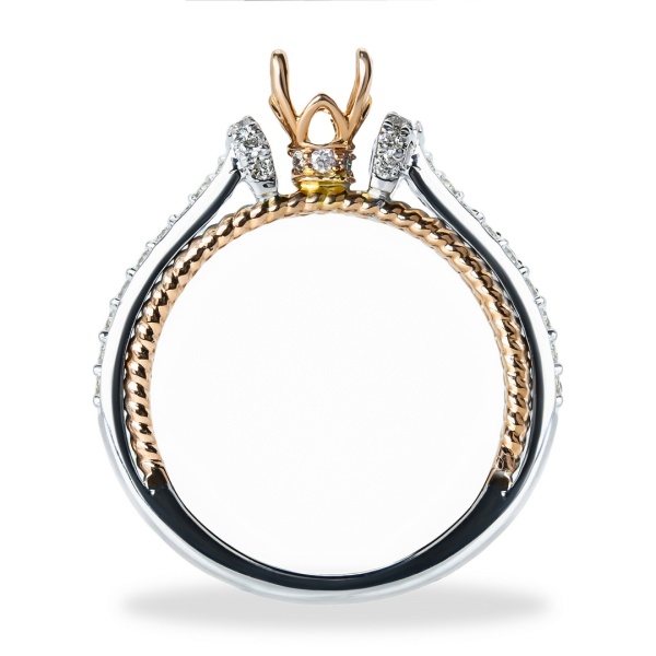 Кольцо из комбинированного золота с бриллиантами