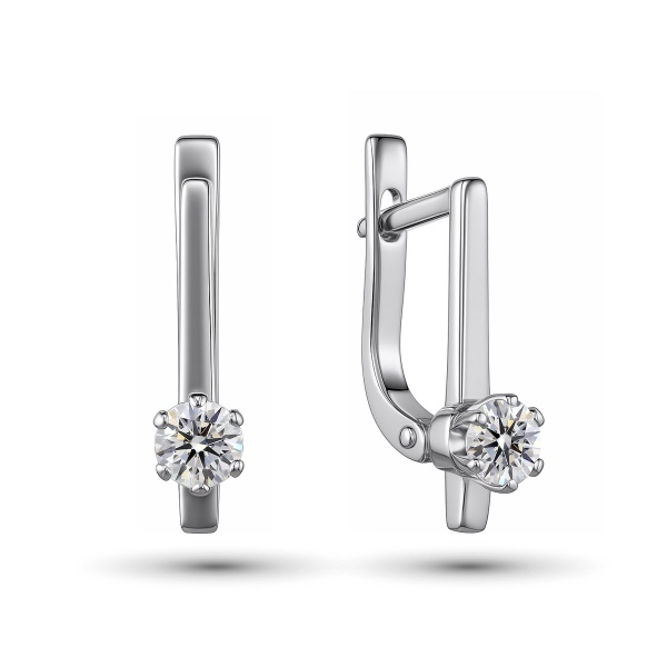 Серьги из белого золота с бриллиантами