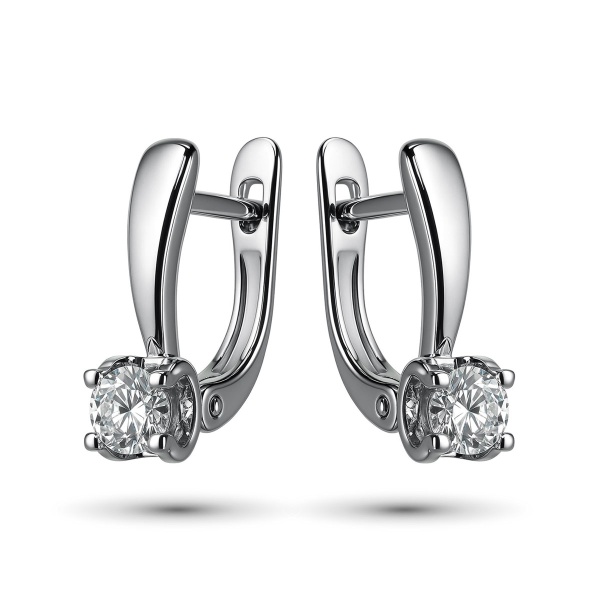 Серьги из белого золота с бриллиантами