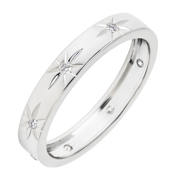 Кольцо из белого золота с бриллиантами