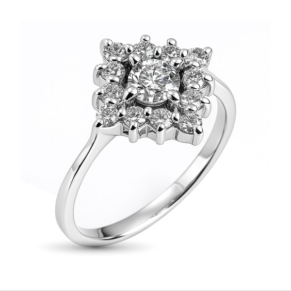 Кольцо из белого золота с бриллиантами