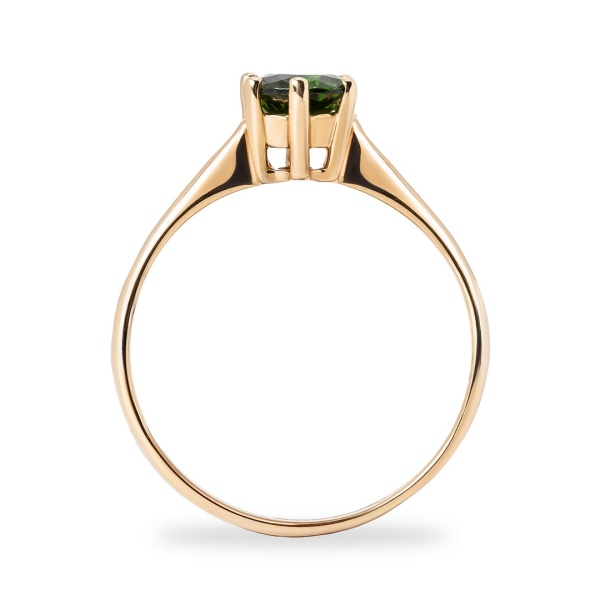 Кольцо из красного золота с хромдиопсидом