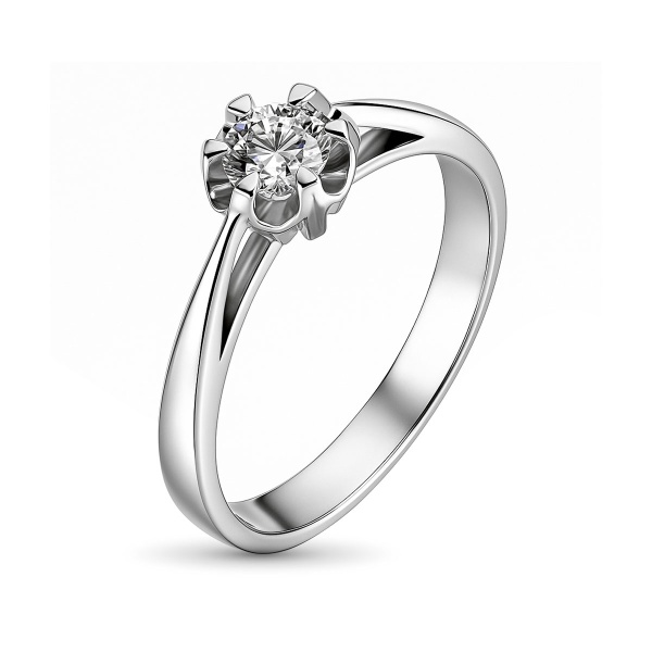 Кольцо из белого золота с бриллиантом