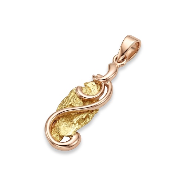Подвеска из красного золота с самородком