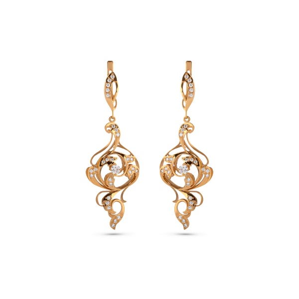 Серьги из желтого золота с бриллиантами