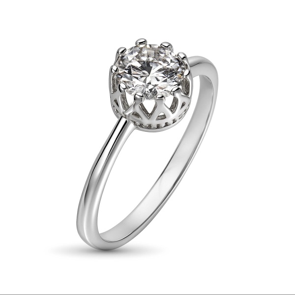 Кольцо из белого золота с бриллиантом