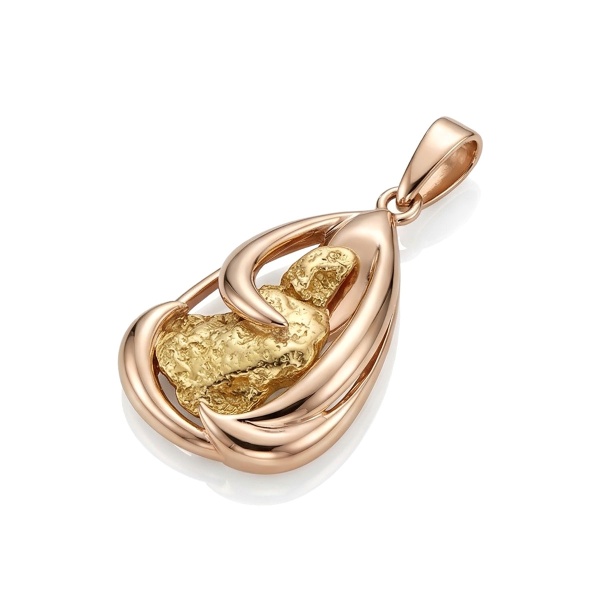Подвеска из красного золота с самородком
