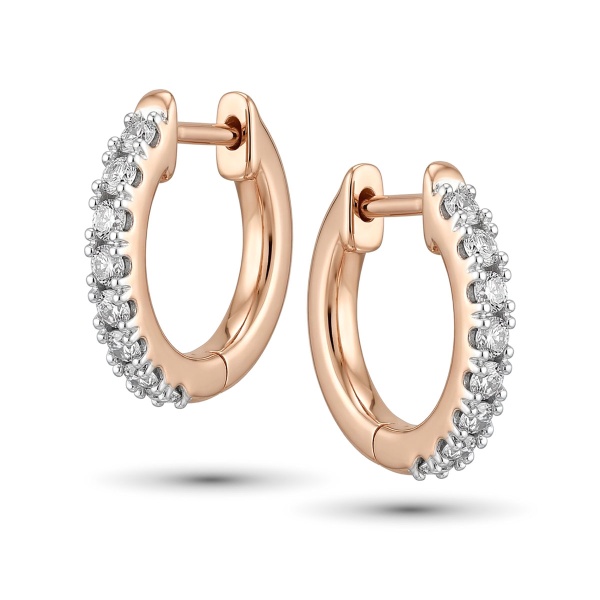 Серьги из комбинированного золота с бриллиантами