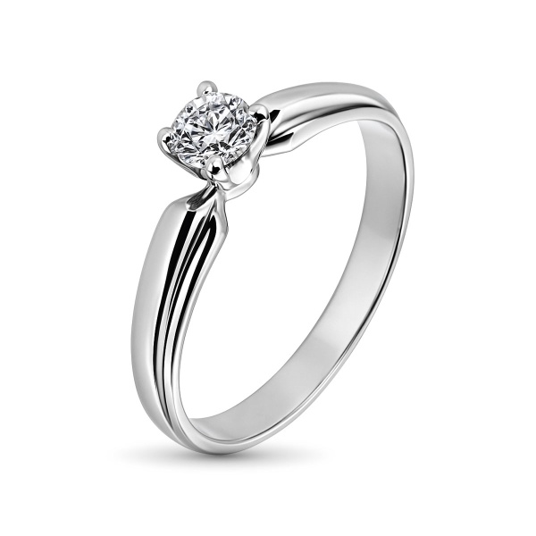 Кольцо из белого золота с бриллиантом