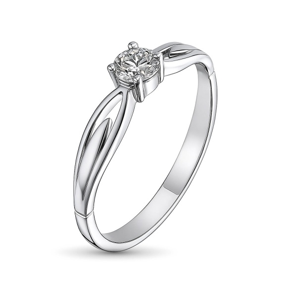 Кольцо из белого золота с бриллиантом