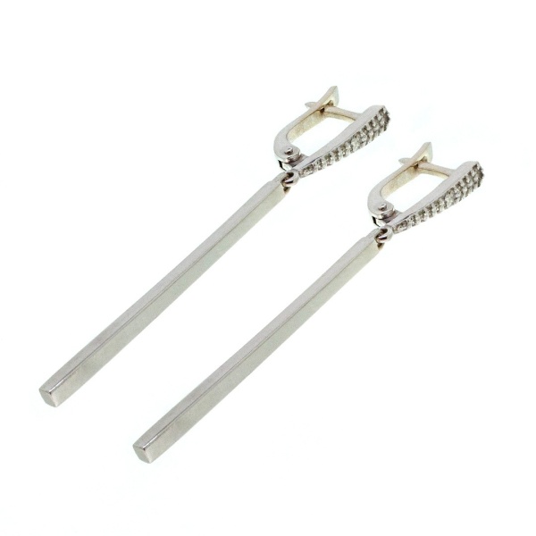 Серьги из белого золота с бриллиантами