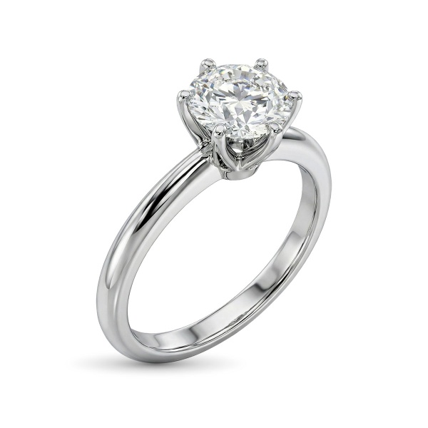 Кольцо из белого золота с бриллиантом