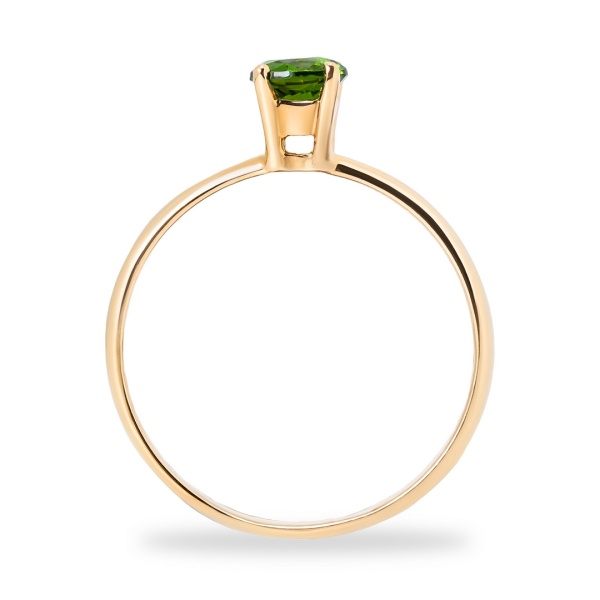 Кольцо из красного золота с хромдиопсидом