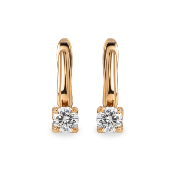 Серьги из красного золота с бриллиантами