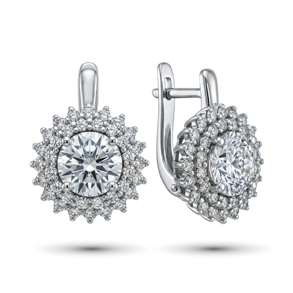 Серьги из белого золота с бриллиантами