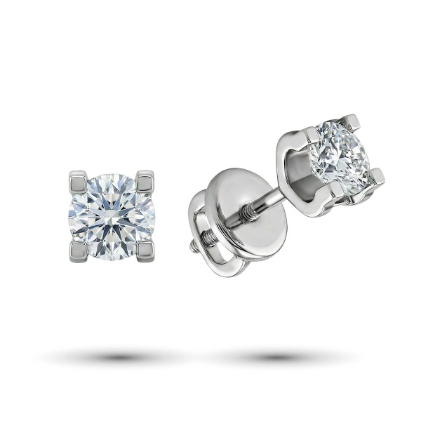 Серьги из белого золота с бриллиантами