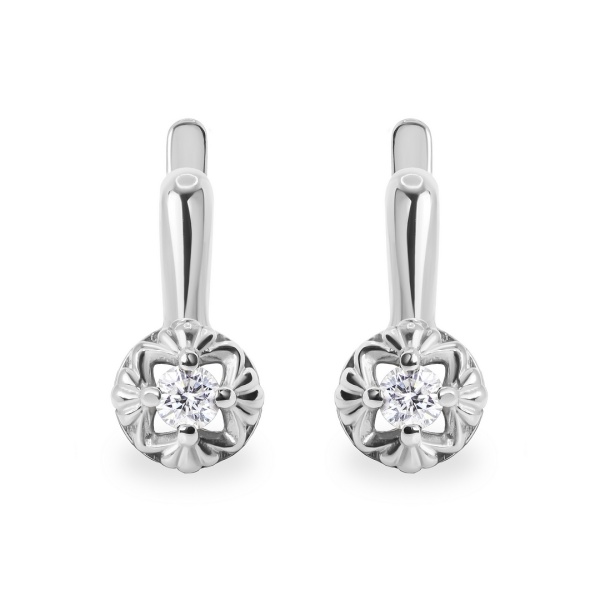 Серьги из белого золота с бриллиантами