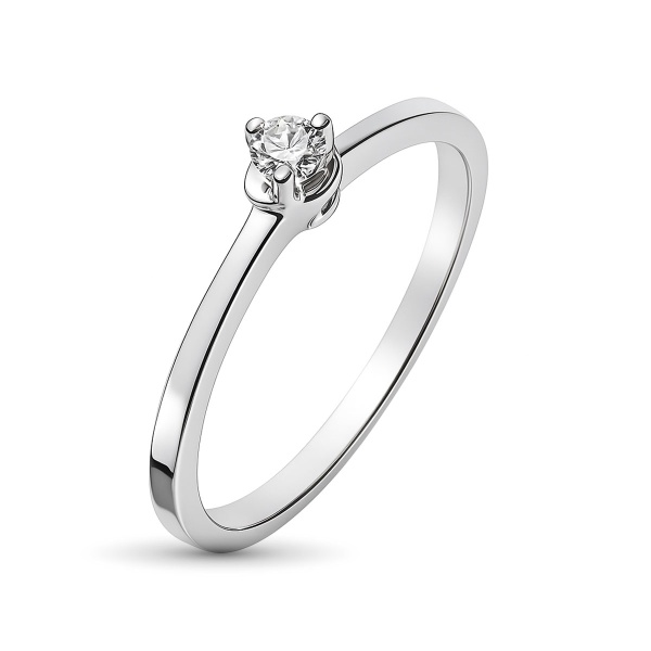 Кольцо из белого золота с бриллиантом