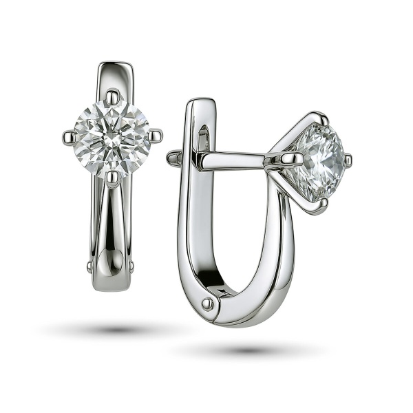 Серьги из белого золота с бриллиантами