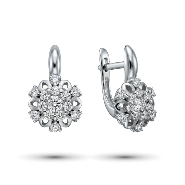 Серьги из белого золота с бриллиантами