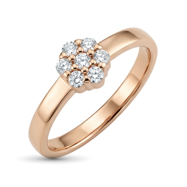 Кольцо из красного золота с бриллиантами