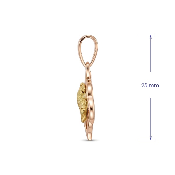 Подвеска из красного золота с самородком