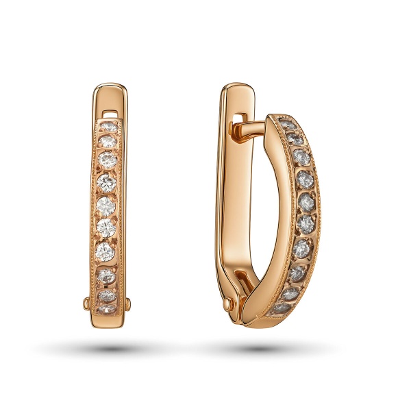 Серьги из красного золота с бриллиантами