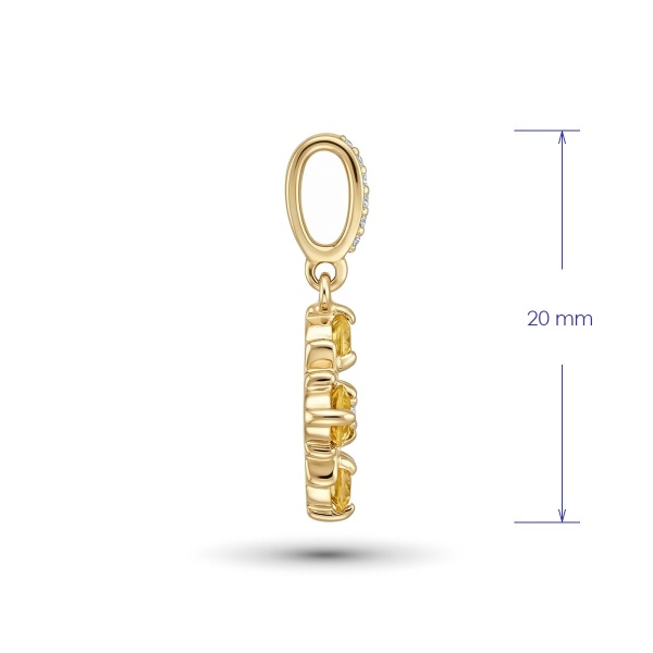 Подвеска из желтого золота с сапфирами и бриллиантами