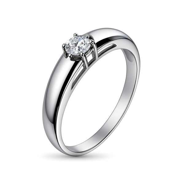 Кольцо из белого золота с бриллиантом