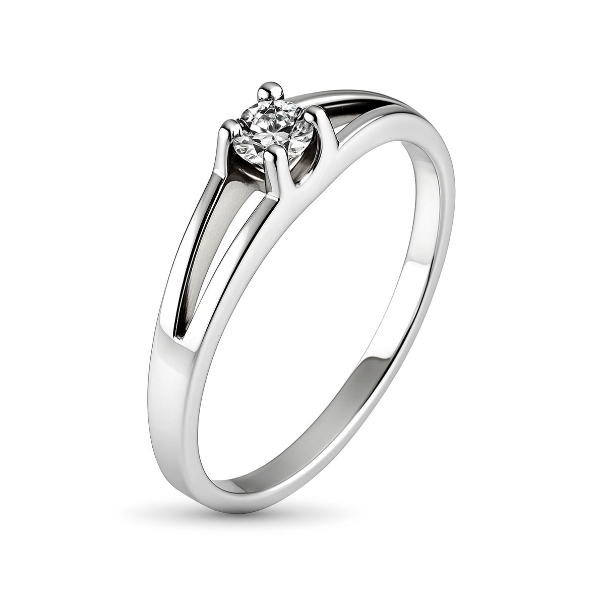 Кольцо из белого золота с бриллиантом