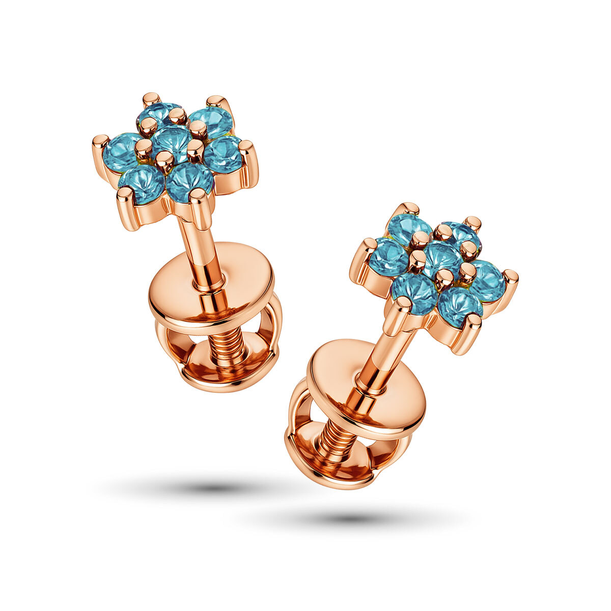 Серьги из красного золота с топазом