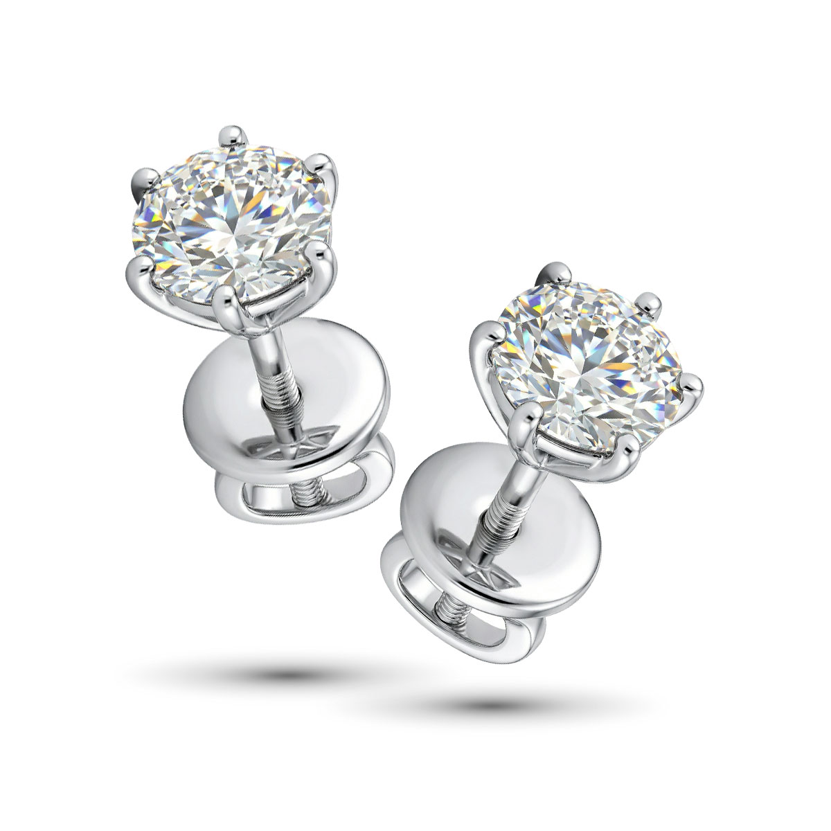 Серьги из белого золота с бриллиантами