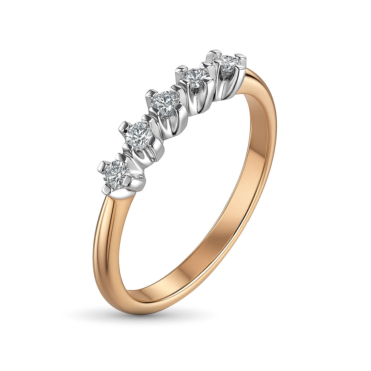 Кольцо из комбинированного золота с бриллиантами