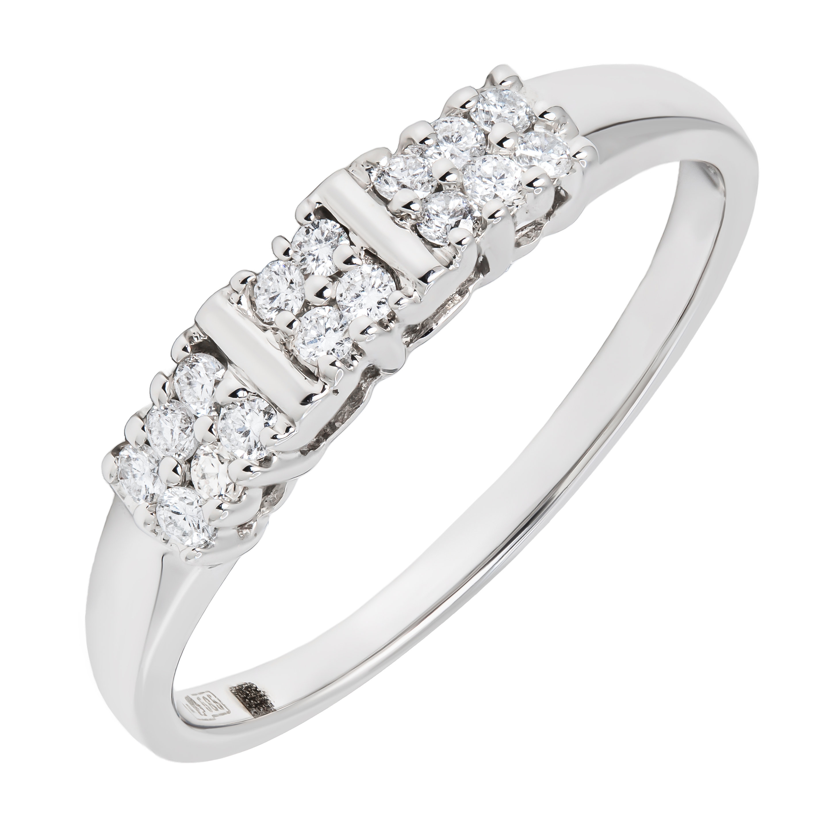 Кольцо из белого золота с бриллиантами