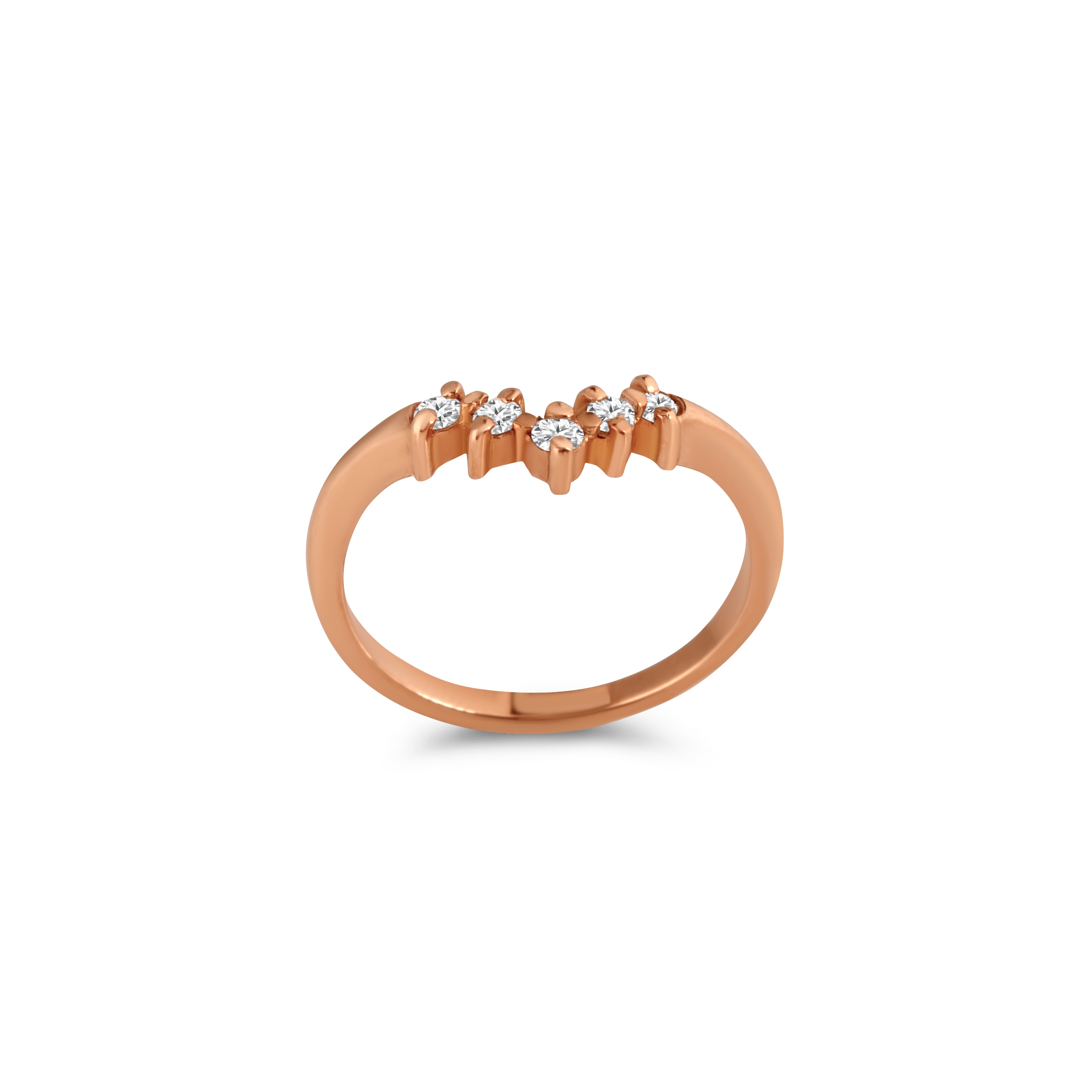 Кольцо из красного золота с бриллиантами