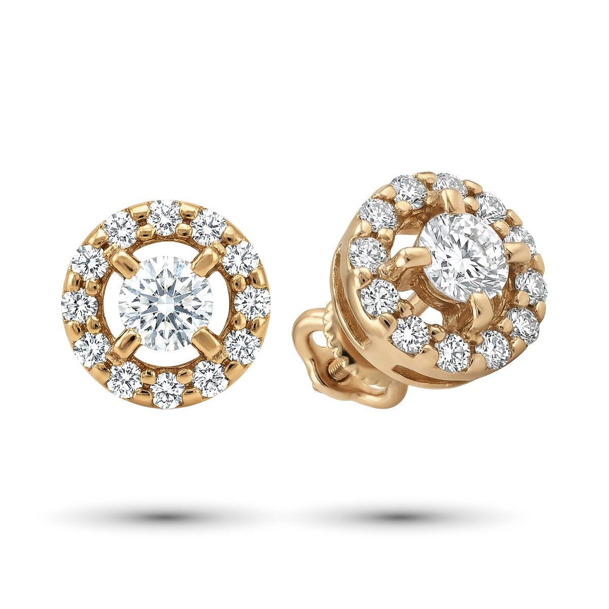 Серьги из красного золота с бриллиантами