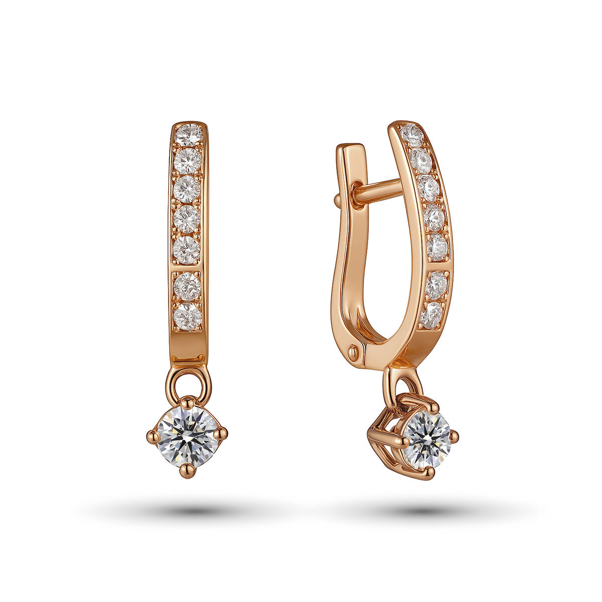 Серьги из красного золота с бриллиантами