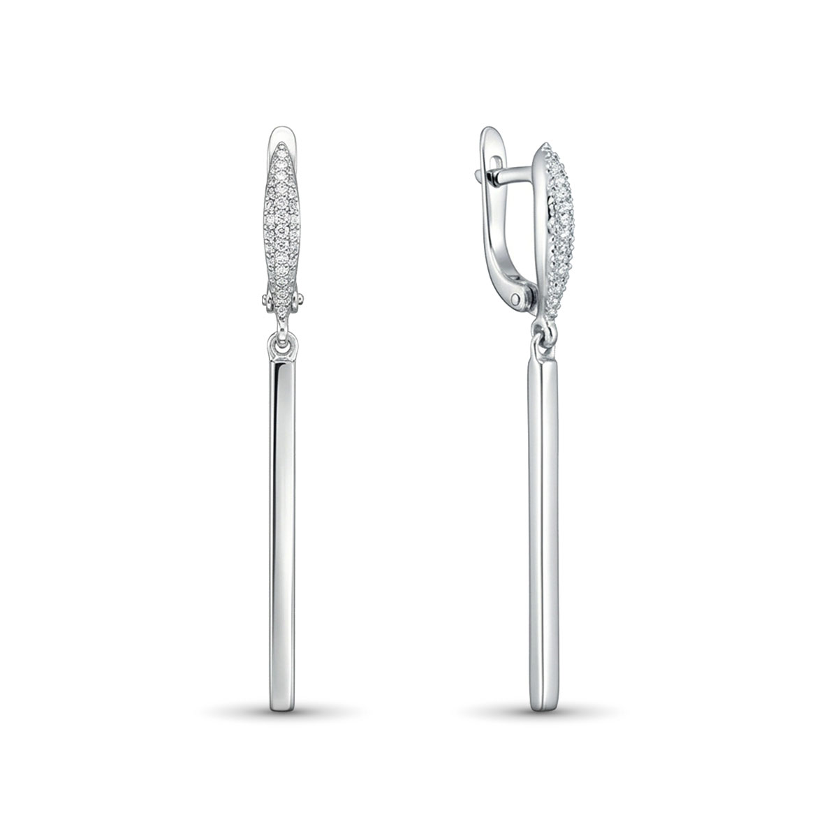 Серьги из белого золота с бриллиантами