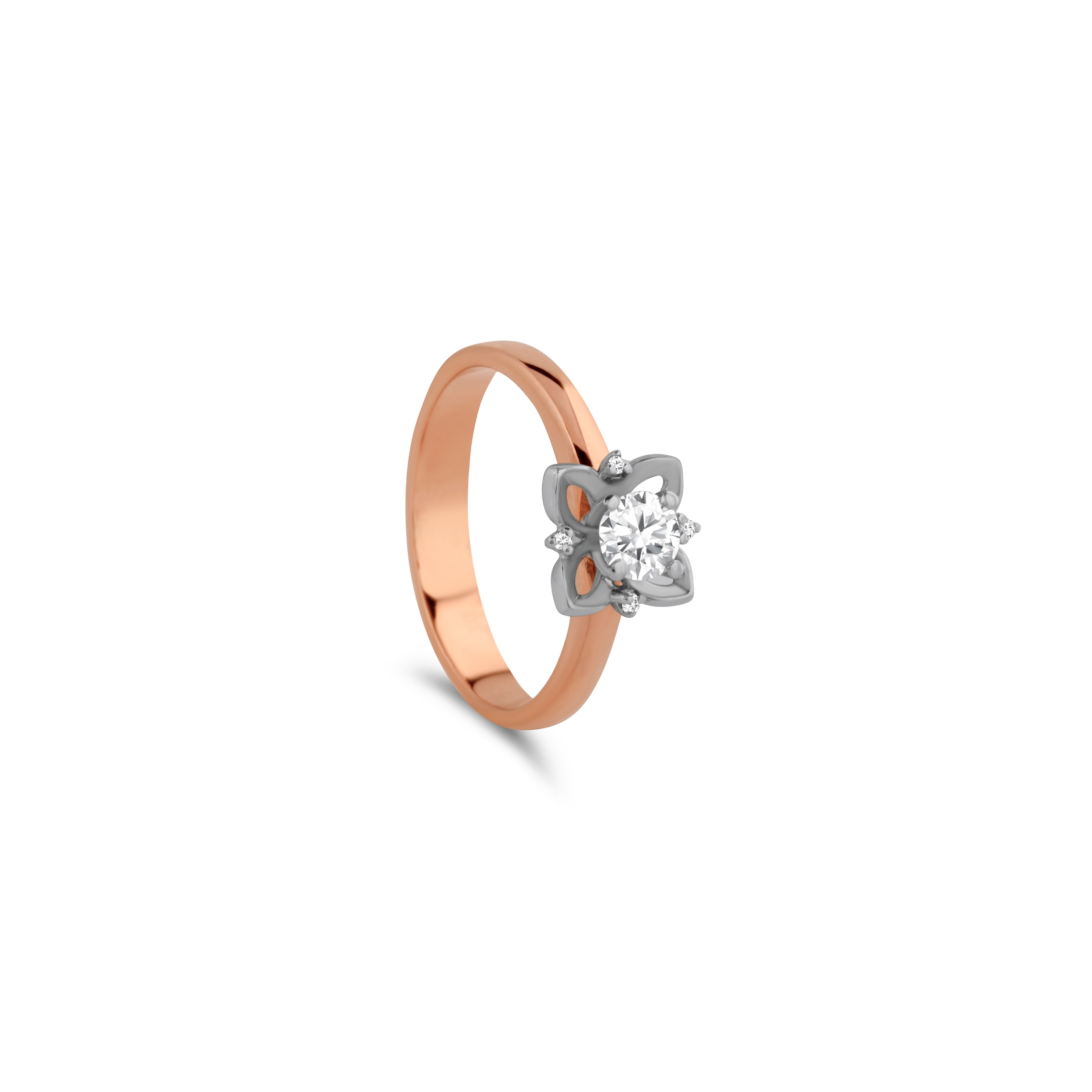 Кольцо из комбинированного золота с бриллиантами