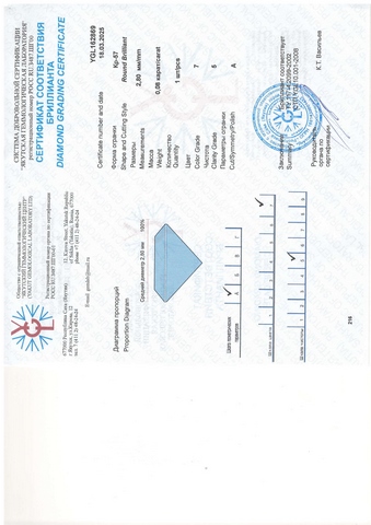 Бриллиант круглый 0,080 карат