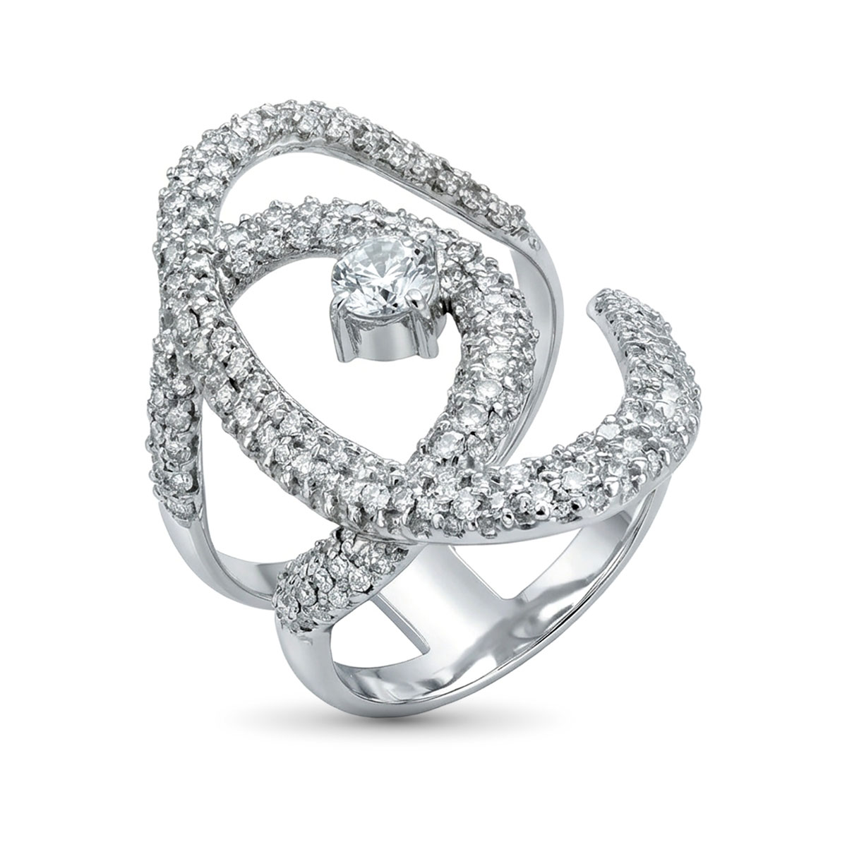 Кольцо из белого золота с бриллиантами