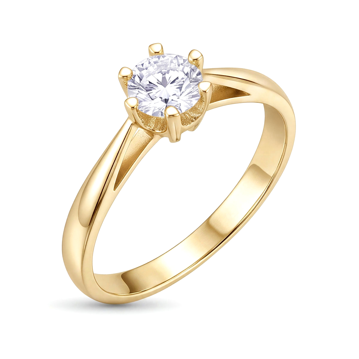 Кольцо из желтого золота с бриллиантом