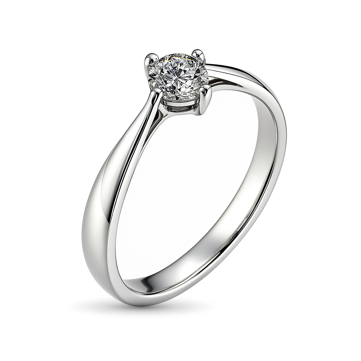 Кольцо из белого золота с бриллиантом