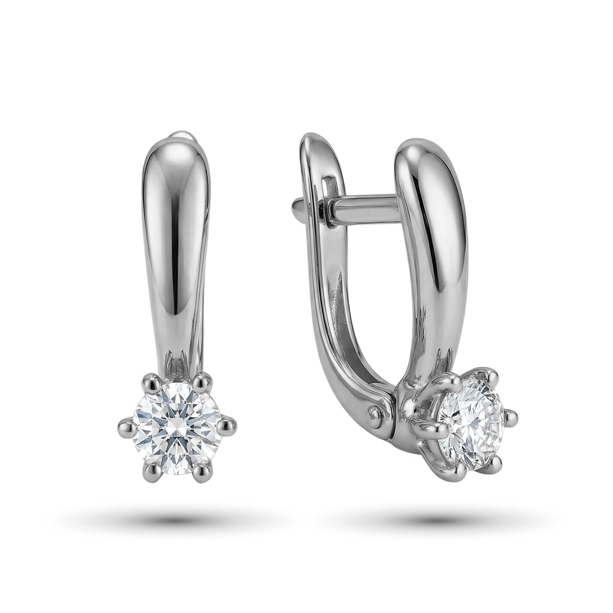 Серьги из белого золота с бриллиантами