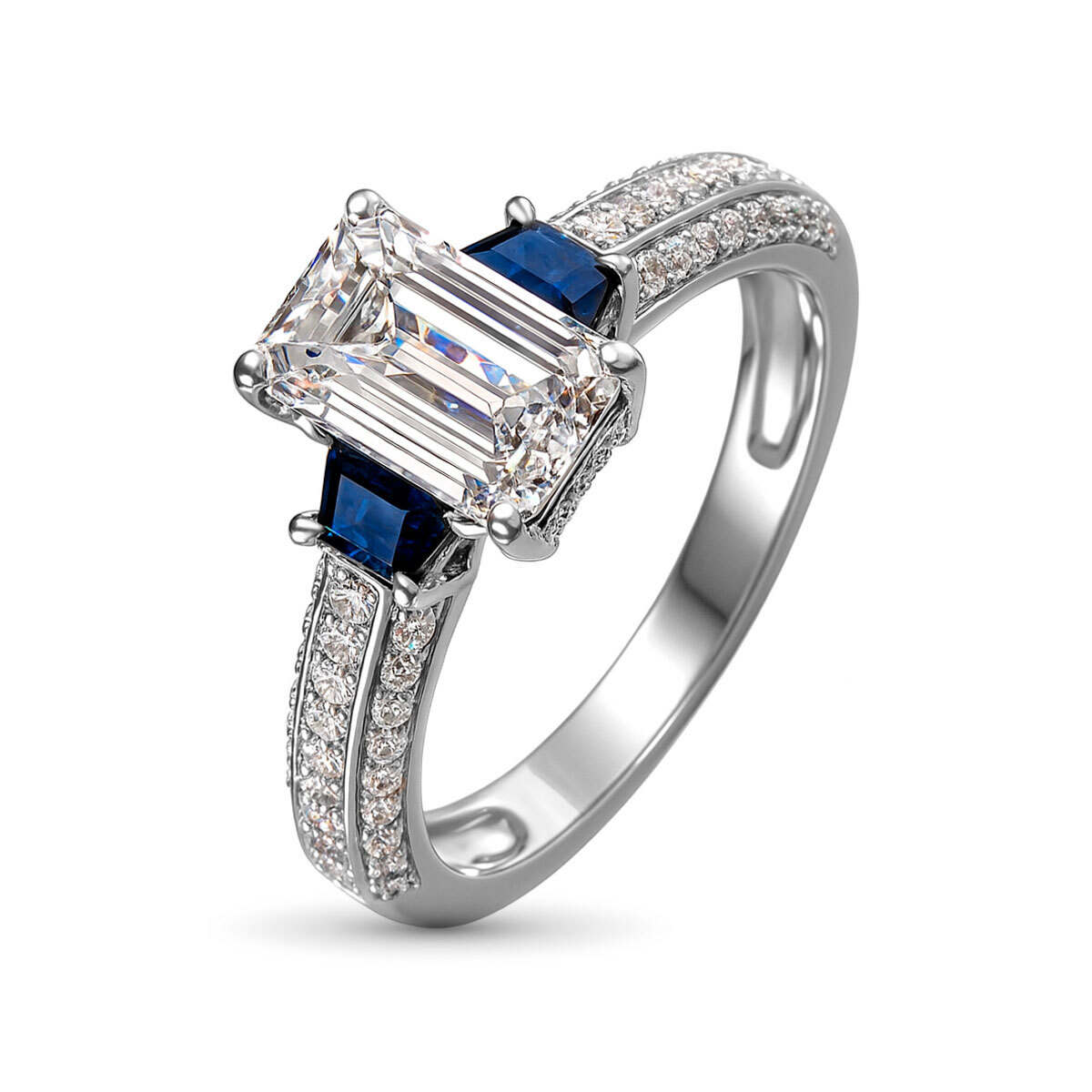 Кольцо из белого золота с бриллиантами