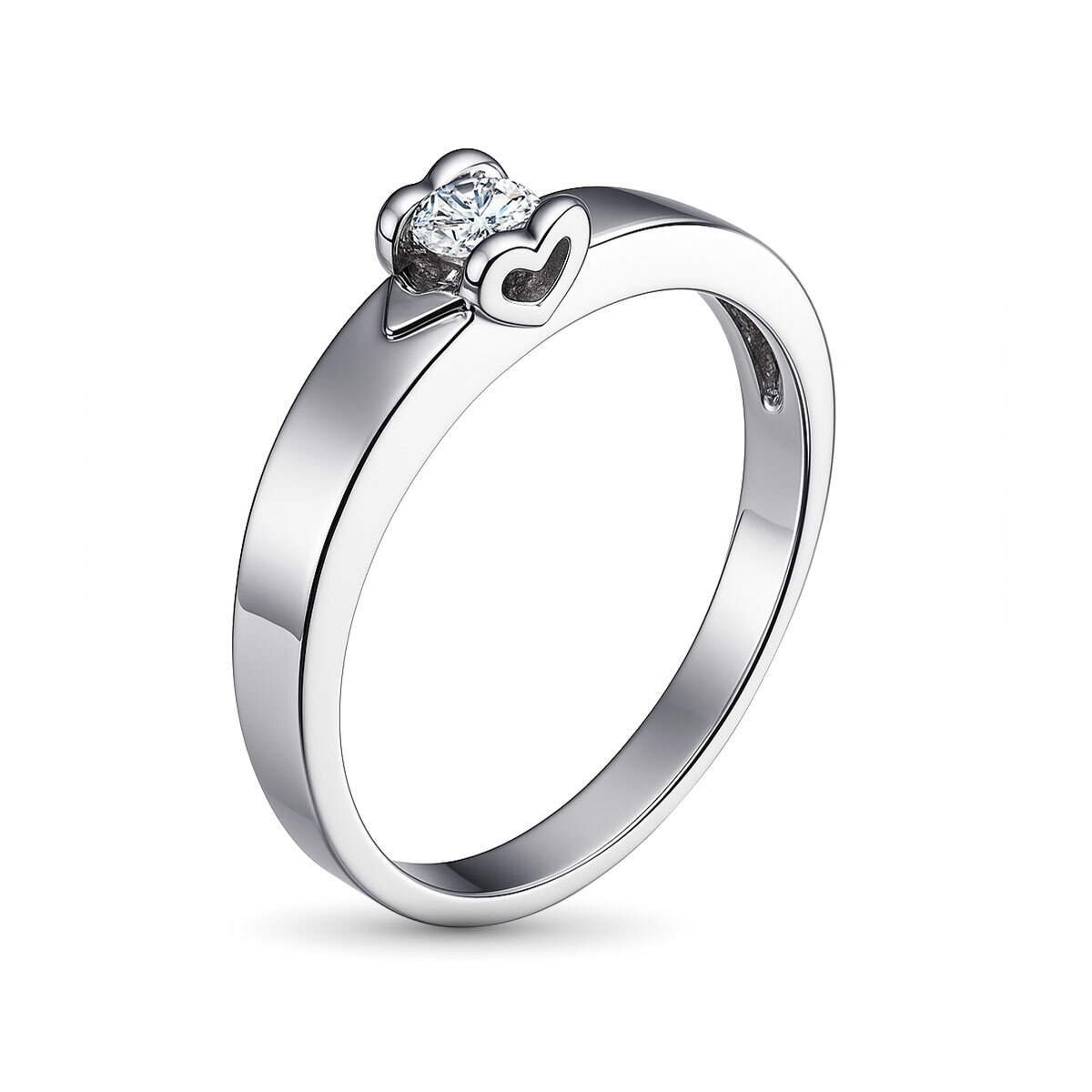 Кольцо из белого золота с бриллиантом