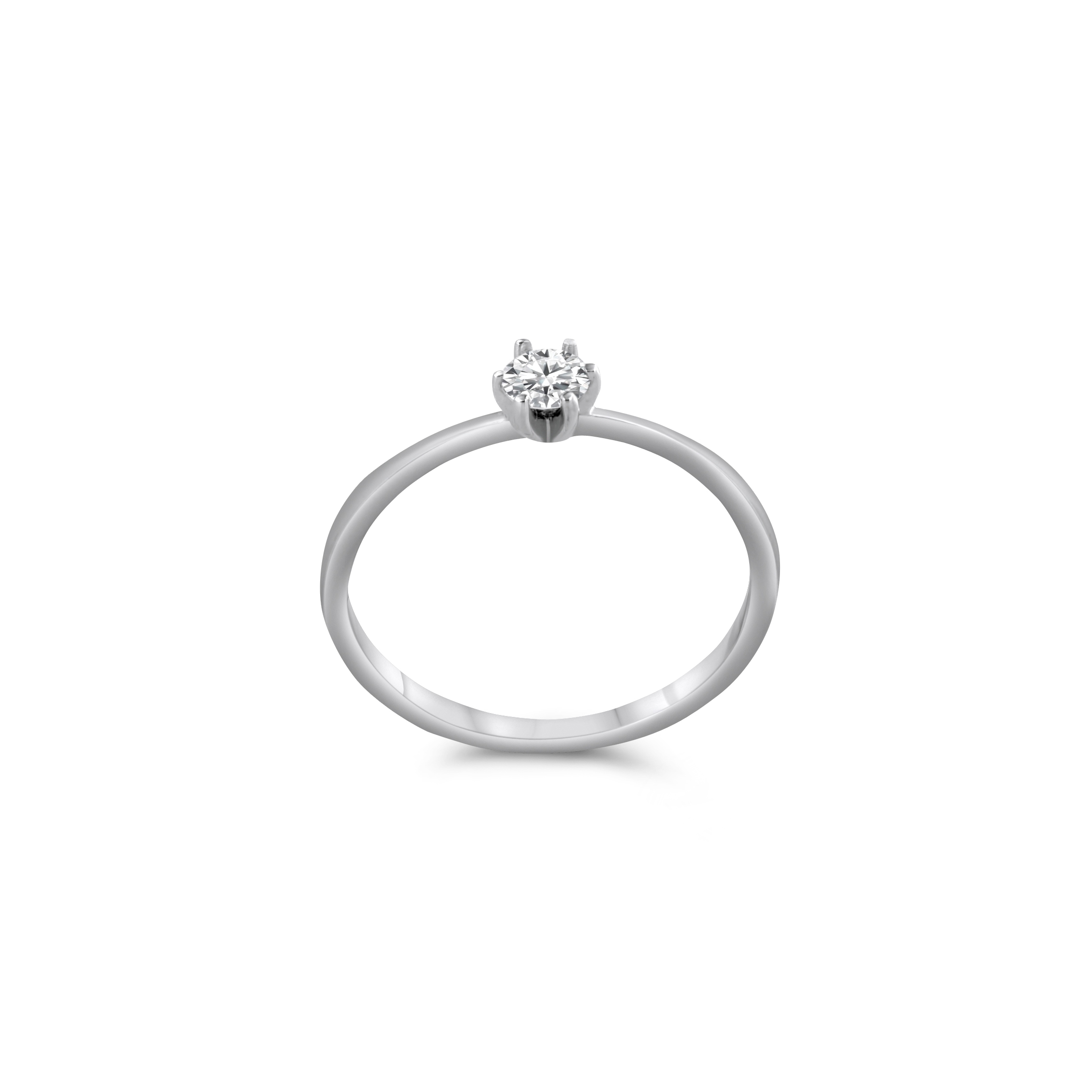 Кольцо из белого золота с бриллиантом