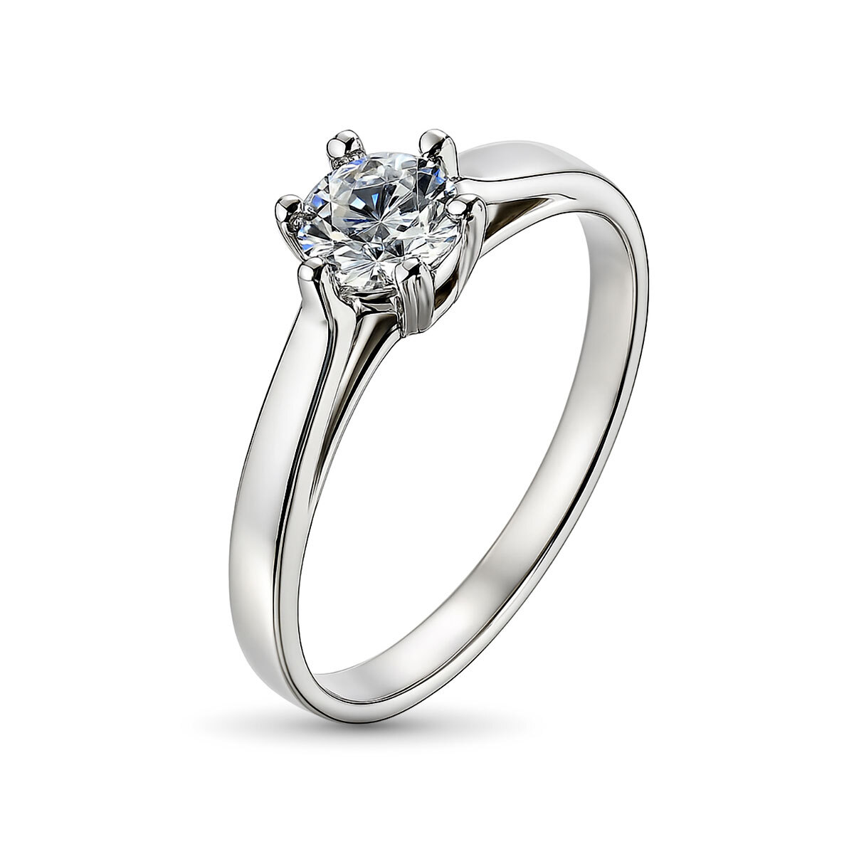 Кольцо из белого золота с бриллиантом