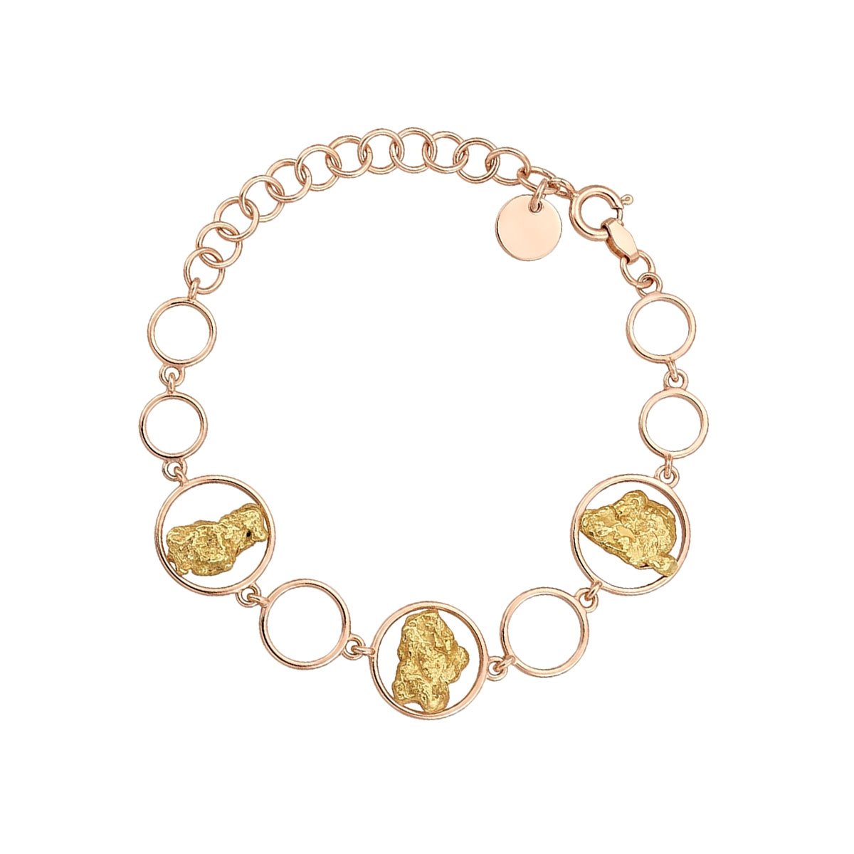 Браслет из красного золота с самородком