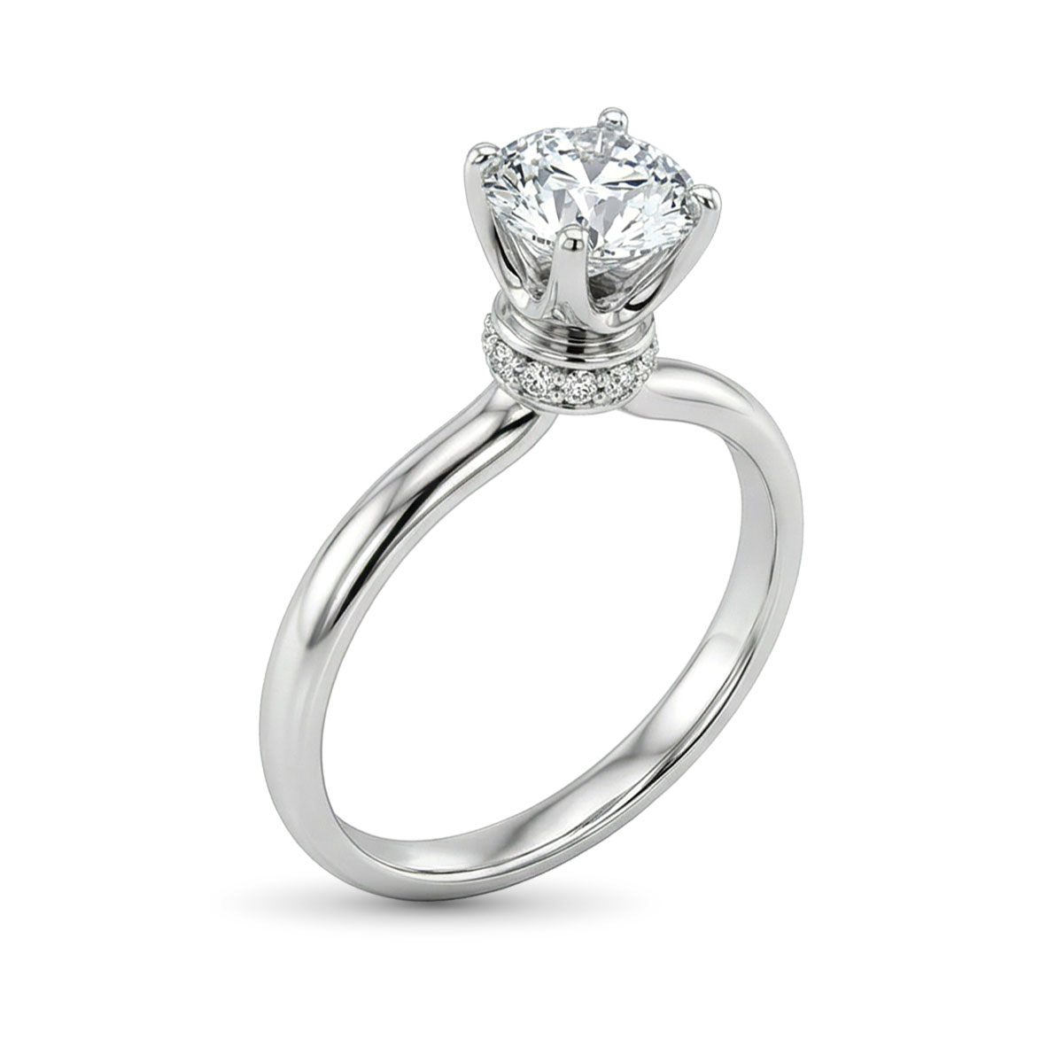 Кольцо из белого золота с бриллиантами